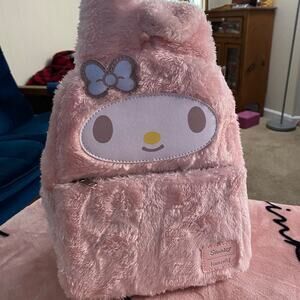 My Melody Loungefly Fuzzy Mini Backpack, NWT